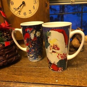 Christmas Santa Theme Mugs 12 oz